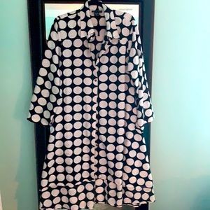 Polka dot tunic dress button down